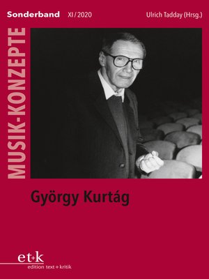 cover image of MUSIK-KONZEPTE Sonderband--György Kurtág